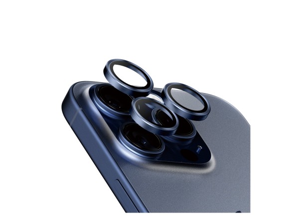 PanzerGlass ® Hoops® Titanium Camera Lens Protector Blue iPhone 15 Pro | 15 Pro Max - Apple - Apple