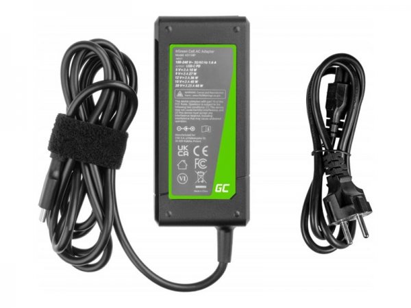 Green Cell AD134P USB-C charger AC adapter for notebook tablet smartphone - Alimentatore pc/server -