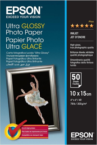 Epson Ultra Glossy Photo Paper - 10x15cm - 50 Fogli - Lucida - 300 g/m² - 50 fogli - - Expression Pr