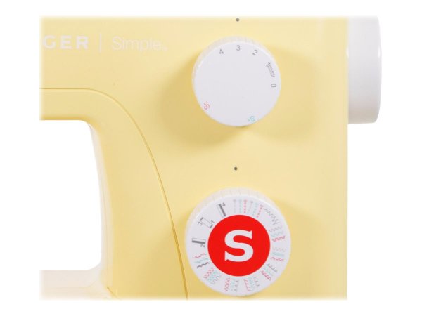 Singer Simple 3223Y - Giallo - Macchina da cucire semiautomatica - Cucito - 4 tempi - Manopola - Zig