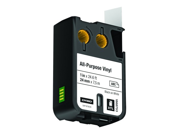 Dymo XTL nastro in vinile multiuso | 24 mm | nero su bianco - Nero su bianco - Nero - Trasferimento