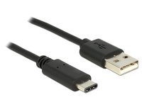 Delock 83600 - 1 m - USB C - USB A - USB 2.0 - Maschio/Maschio - Nero