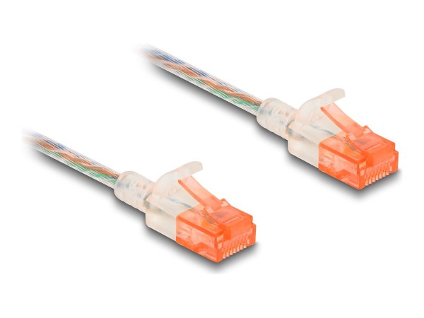 Delock RJ45 Netzwerkkabel Cat.6a U/UTP Slim transparent - Cavo - Rete