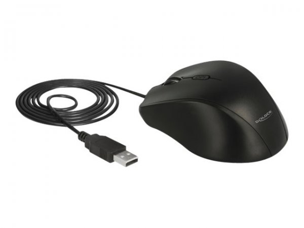 Delock Ergonomische optische USB Maus - Linkshänder - Mouse - Ottico