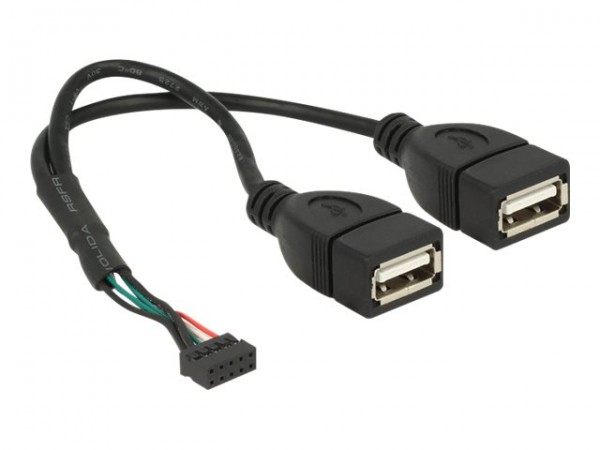 Delock 84933 - 0,2 m - 2 x USB A - USB 2.0 - 0,48 Gbit/s - Nero