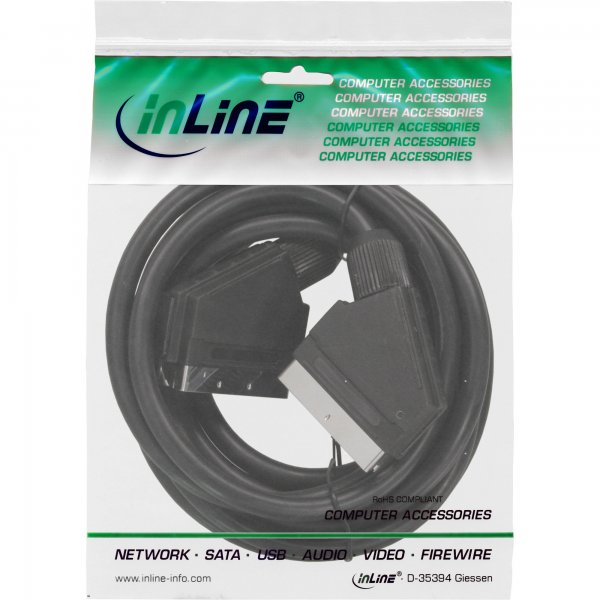 InLine Cavo Scart 20pin maschio / maschio - 3m