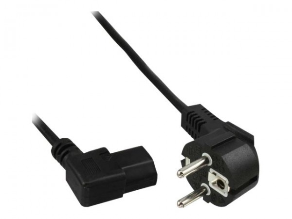 InLine Cavo alimentazione spina Tedesca 90° presa C-13 90°S - nero - 5m