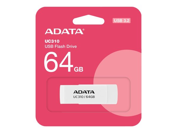 ADATA UC310 - 64 GB - USB tipo A - 3.2 Gen 1 (3.1 Gen 1) - 100 MB/s - Girevole - Bianco