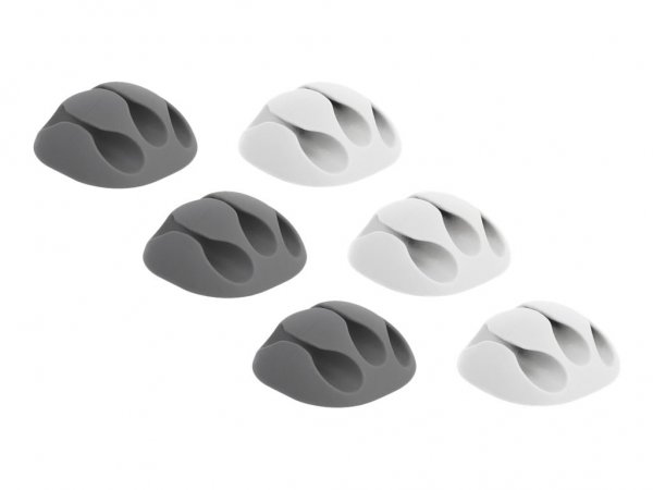 Delock 18297 - Supporto per cavo - Scrivania/Parete - Gomma termoplastica (TPR) - Grigio - Bianco