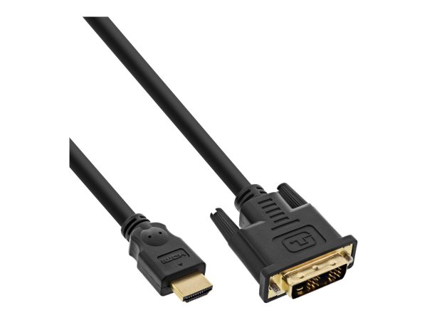 InLine Cavo HDMI-DVI - nero/oro - da HDMI maschio a DVI 18+1 maschio - 2m