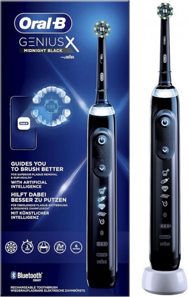 Oral-B Genius X Adulto Spazzolino oscillante Cura quotidiana Sensibile Sbiancante Nero
