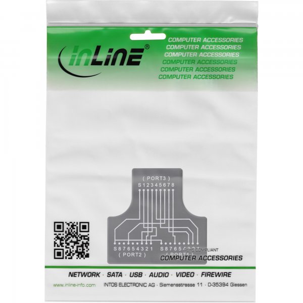 InLine Cat.5e STP Adattatore a T (Port-Doppler) - da presa RJ45 a 2x presa RJ45