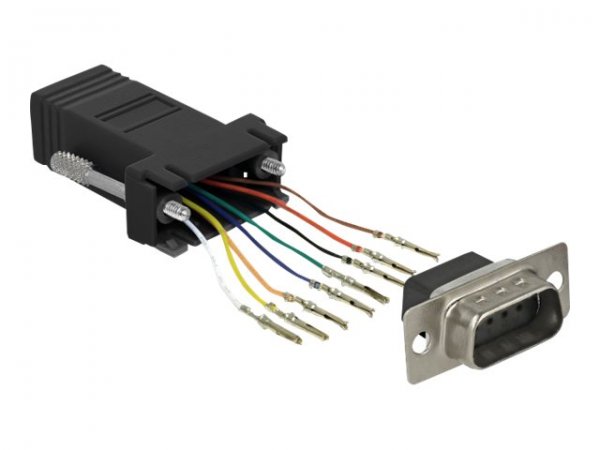 Delock D-Sub Stecker zu RJ45 Buchse Montagesatz schw. - Adattatore - Rete