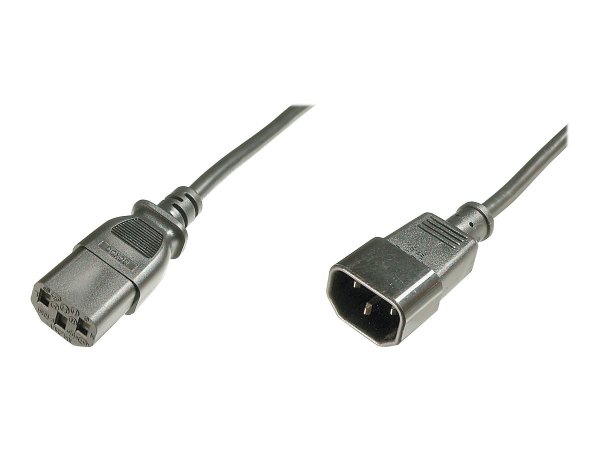 DIGITUS Prolunga del cavo di rete - 1,8 m - IEC C14 - IEC C13 - H05VV-F3G - 250 V - 10 A