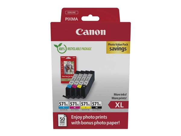 Canon 0332C006 - Resa elevata (XL) - Nero - Ciano - Magenta - Giallo - 4 pz - Confezione di qualità
