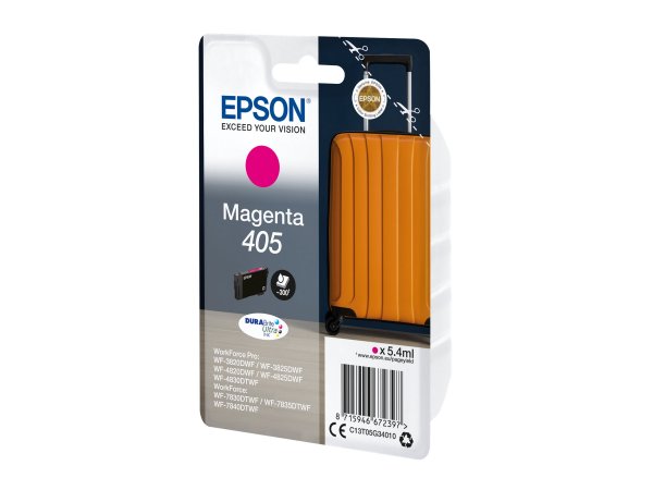 Epson Singlepack Magenta 405 DURABrite Ultra Ink - Resa standard - Magenta - Inchiostro a base di pi