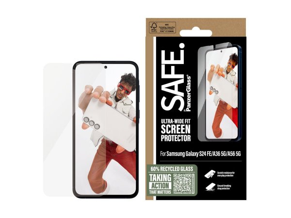 PanzerGlass SAFE. by Displayschutz Ultra-Wide-Fit für Samsung Galaxy A56 5G S24 FE