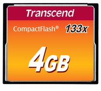 Transcend TS4GCF133 - 4 GB - CompactFlash - MLC - 50 MB/s - 20 MB/s - Nero