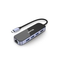 Unitek International HUB USB-C 3.1,RJ-45,3XUSB-A,HDMI,4K,PD100W (D1084A)