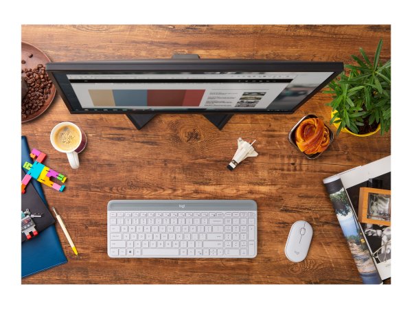 Logitech 920-009199 - Full-size (100%) - Wireless - RF Wireless - Bianco - Mouse incluso