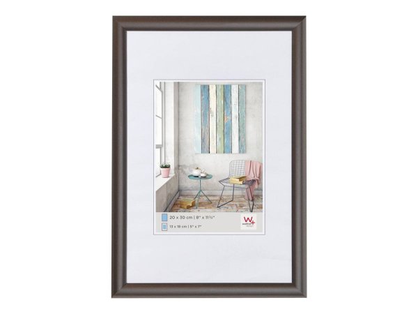 Walther Design KP050D - Cornice per foto singola - Plastica - Acciaio - Parete - 30 x 40 cm - Rettan