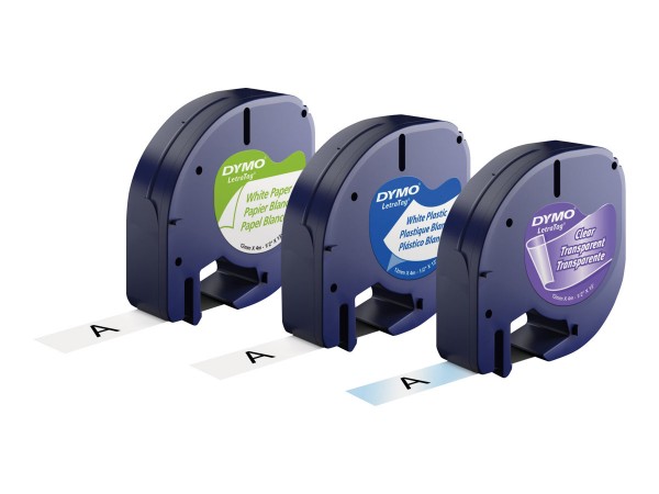 Dymo LetraTag etichette originali confezione valore con etichette in cartaplastica e metallico | 12