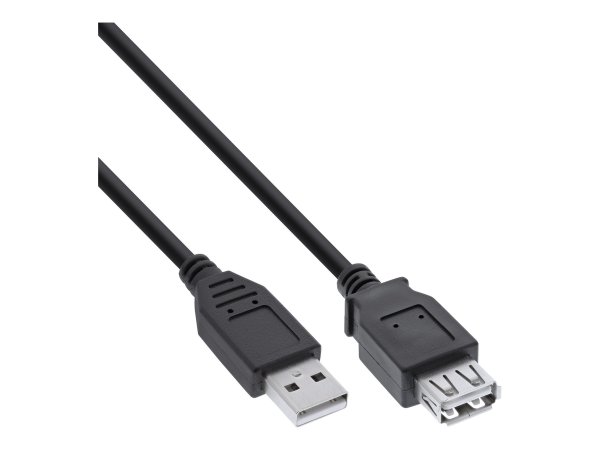 InLine Cavo USB 2.0 A maschio / A femmina - prolunga - nero - 0,5m