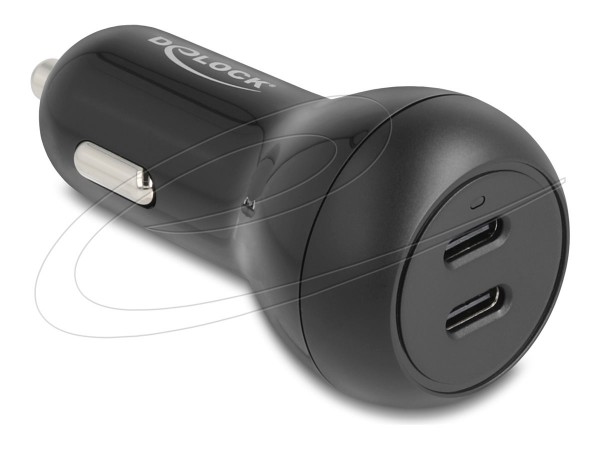 Delock Kfz Ladeadapter 2 x USB Type-C PD 3.0 mit 40 W