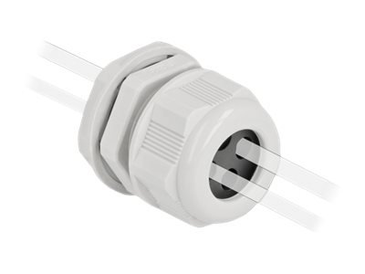 Delock Pressacavo PG21 per cavo tondo con quattro entrate cavi grigio 2 pezzi - Grigio - Plastica -
