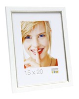 Deknudt S46AF1 - Plastica - Argento - Bianco - Cornice per foto singola - 15 x 20 cm - Rettangolare