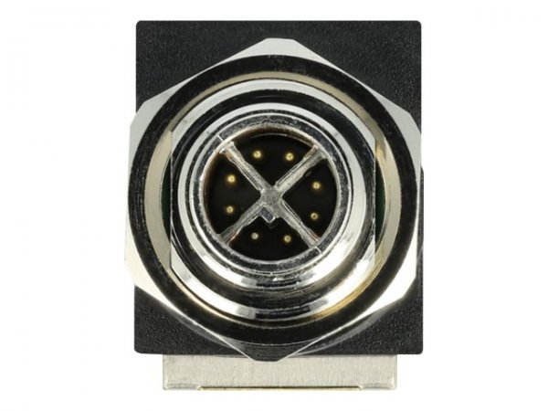 Delock Adattatore di rete M12 a 8 pin maschio X-coded femmina per RJ45 femmina - Cablato - Ethernet