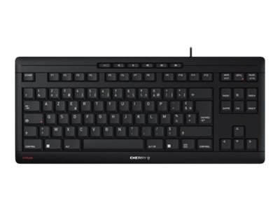 Cherry STREAM KEYBOARD TKL - Cablato - USB - Tasto con meccanismo a forbici - AZERTY - Nero