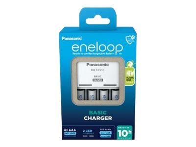 Panasonic eneloop Basic BQ-CC51 - Batterieladegerät - kunststofffrei - fuer - Caricabatteria - Idrur