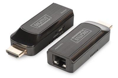 DIGITUS Kit extender Mini HDMI - 1920 x 1080 Pixel - Ricevitore e trasmettitore di rete - 50 m - Ner