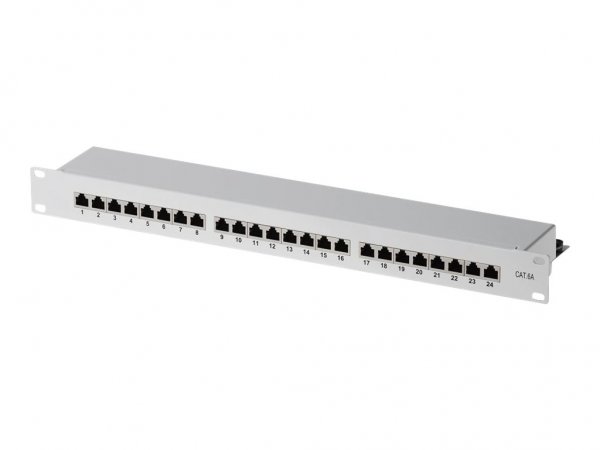 Helos Patch Panel - RJ-45 X 24 - Grau RAL 7035 - 1U - 48.3 cm 19" - Patch panel - Ethernet