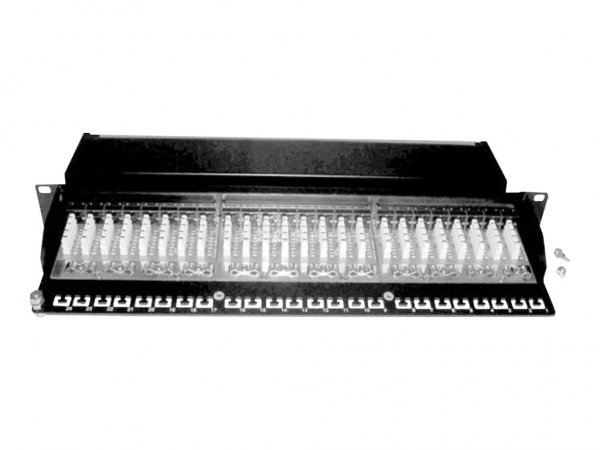 DIGITUS Pannello patch CAT 6A da tavolo - classe EA - schermato - nero - 10 Gigabit Ethernet - RJ-45