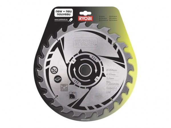 Ryobi HM-Kreissägeblatt SB254T24A1 O 254mm 24Z Bohrung 30mm für