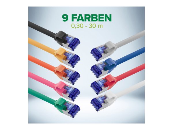 InLine Patchcord Slim - Cat.6A - S/FTP - TPE (LSZH) - PoE - grigio - 30m