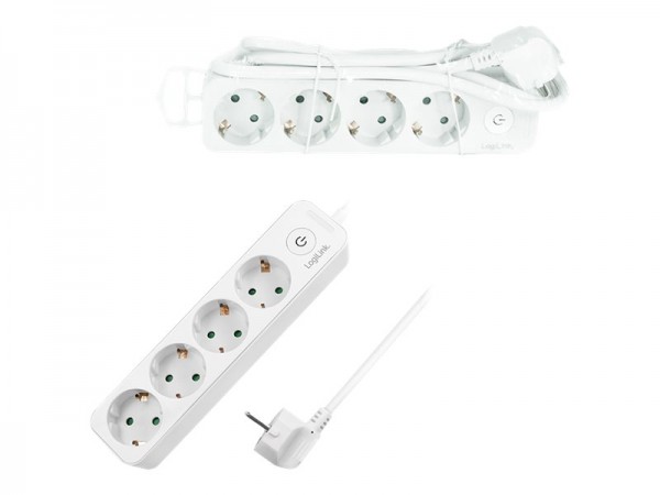 LogiLink Steckdosenleiste 4-fach 4xCEE 7/3 m.Schalter w - Strip alimentazione