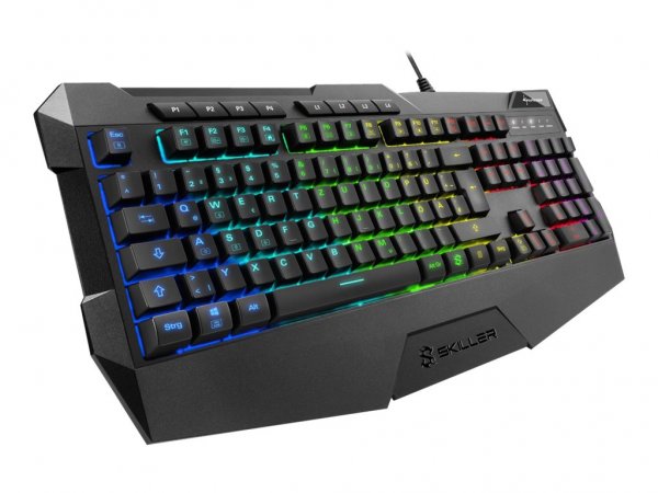 Sharkoon SKILLER SGK4 - Cablato - USB - Interruttore a chiave a membrana - QWERTZ - LED RGB - Nero