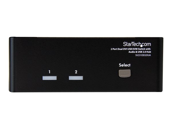 StarTech.com Switch KVM Dual DVI USB 2 porte con audio e hub USB 2.0 - 2048 x 1536 Pixel - Nero