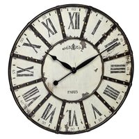 TFA Vintage - Parete - Quartz clock - Rotondo - Bianco - Metallo - Pannello di fibra a media densità
