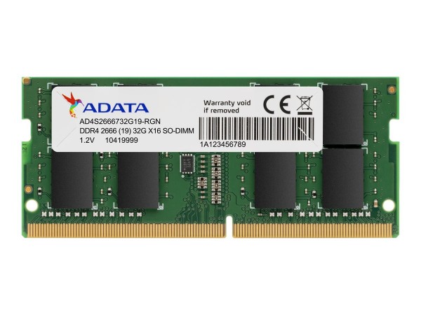 ADATA Premier - 32 GB - 1 x 32 GB - DDR4 - 3200 MHz - 260-pin SO-DIMM