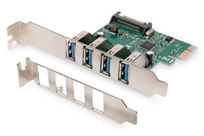 DIGITUS scheda 4 Porte USB 3.0 PCI Express - Interno - Cablato - PCI Express - USB - 5000 Mbit/s