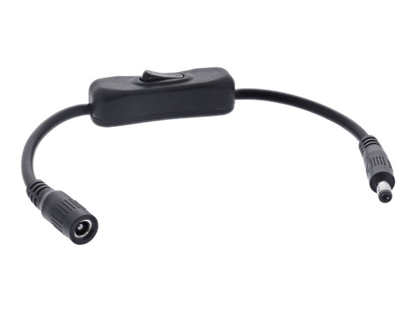 InLine Cavo DC con interruttore - 5.5 x 2.5 mm - AWG 18 - nero - 0.20 m