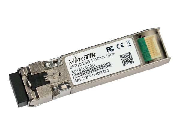 MikroTik XS+31LC10D - Fibra ottica - 25000 Mbit/s - SFP28 - LC (UPC) - 10000 m - 1310 nm