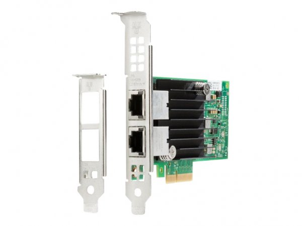 HP Scheda NIC a due porte Intel X550 10GBASE-T - Verde - Argento - Malesia - Business - 129,5 mm - 1