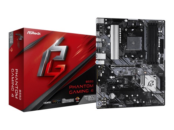 ASRock B550 Phantom Gaming 4 - AMD - Socket AM4 - AMD Ryzen 3000 Series - DDR4-SDRAM - 128 GB - DIMM