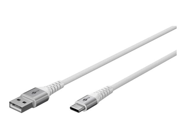Wentronic Supersoftes USB 2.0 Textilkabel USB-A Stecker> USB-C weiß 2