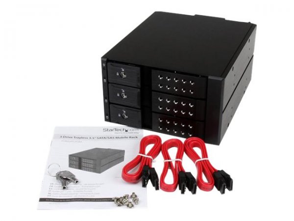 StarTech.com Scheda backplane per rack portatili hot-swap trayless in alluminio 3 alloggiamenti per